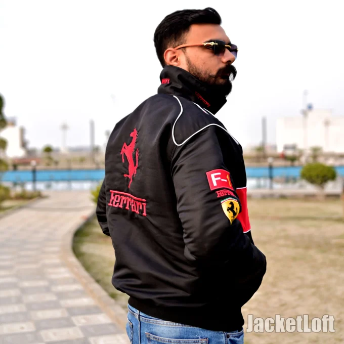 Embroidered Formula 1 Ferrari bomber Jacket by JacketLoft
