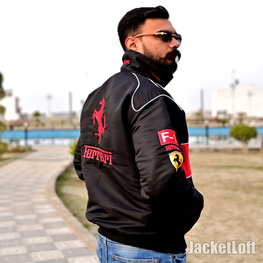 Embroidered Formula 1 Ferrari bomber Jacket by JacketLoft